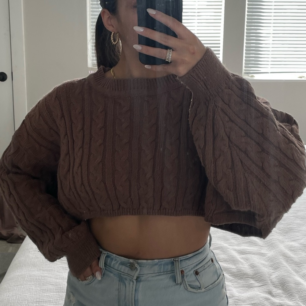 Brown Cropped Sweater